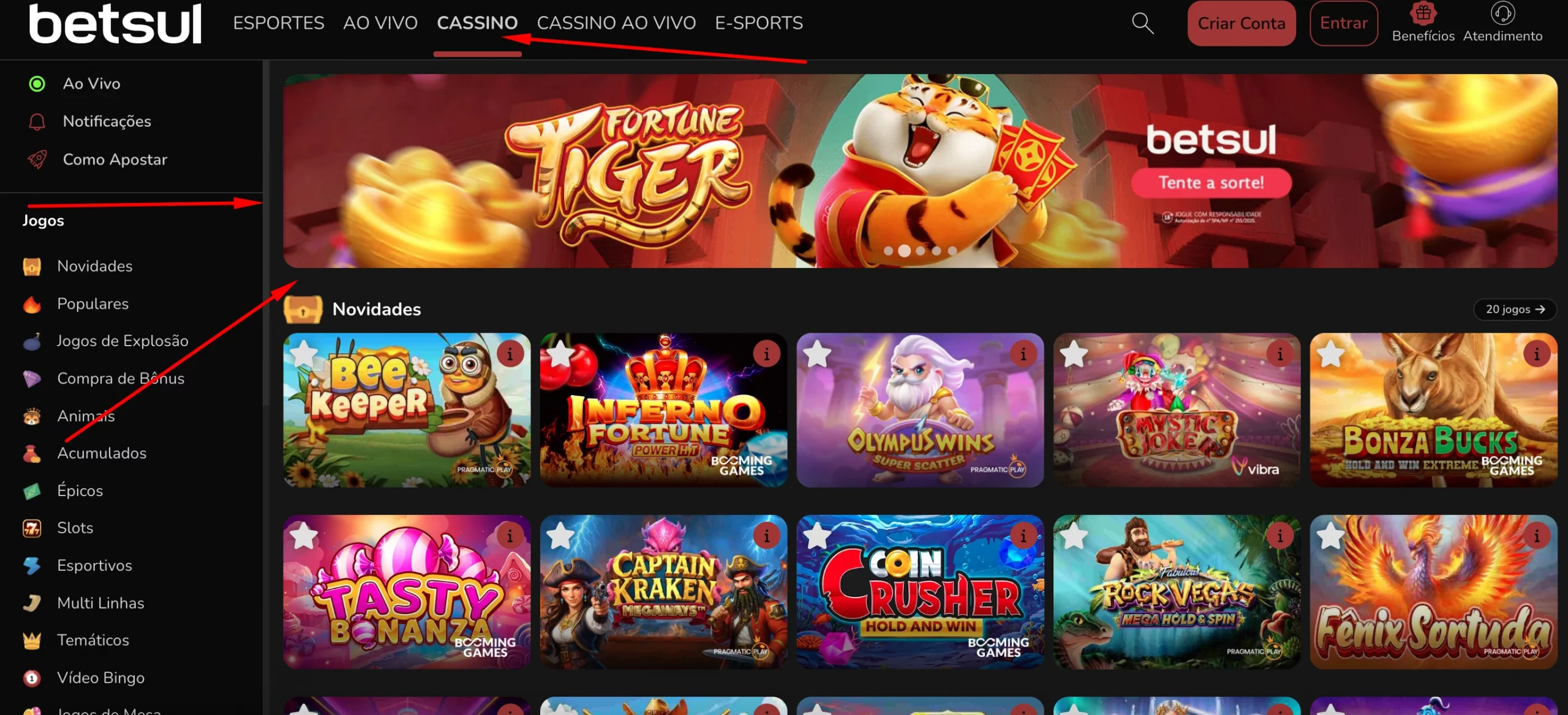 betsul fortune tiger main