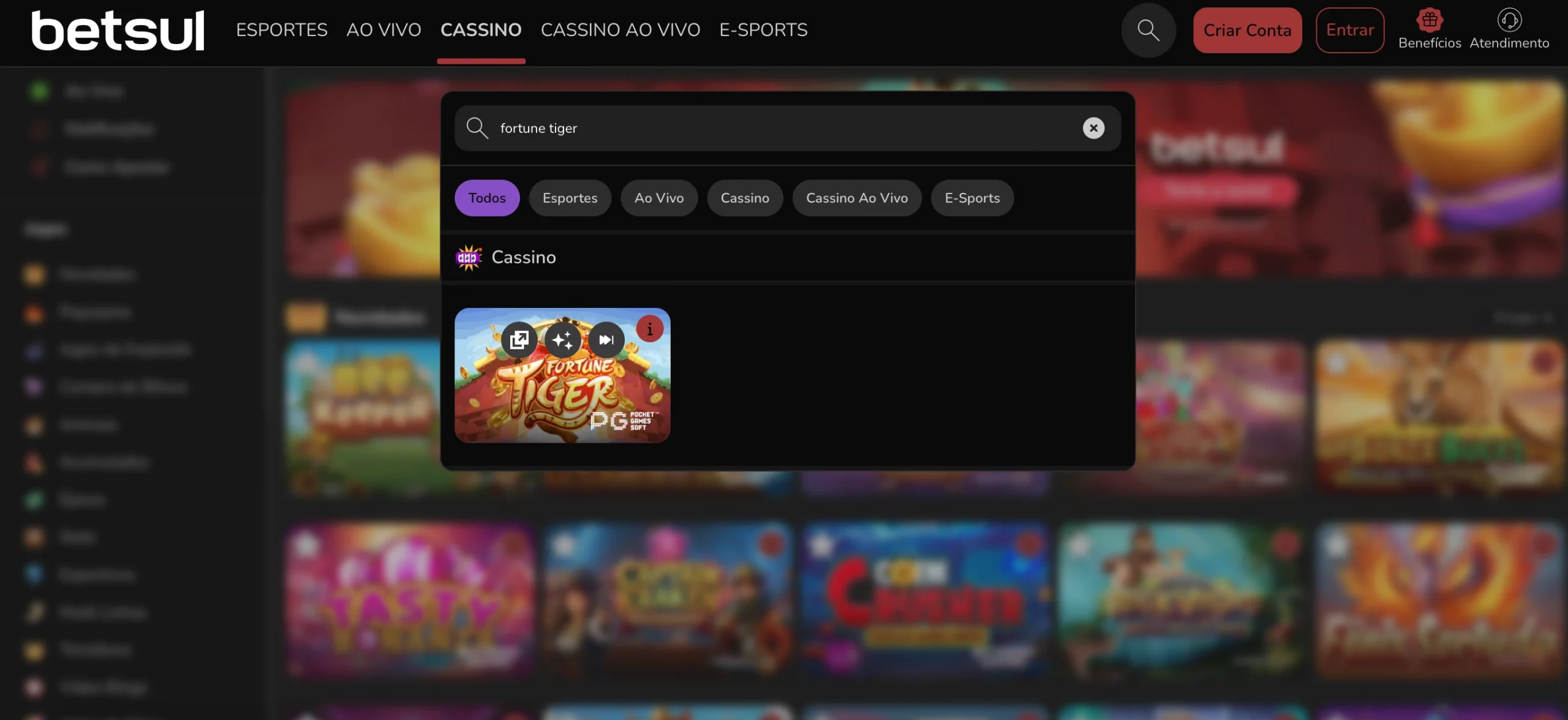 play fortune tiger on betsul